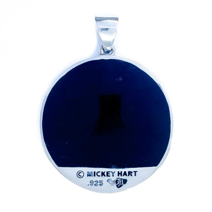 Sterling Silver & Black Mother Of Pearl Psychopomp Drummer Pendant (1-1/8” x 1-1/2”)